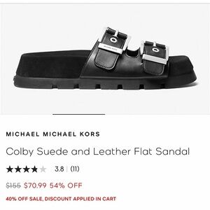 MICHAEL Michael Kors Black Double-Buckle Sandals